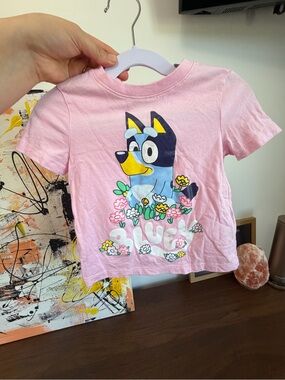 Pink BLUEY Graphic Tee for Kids 2T